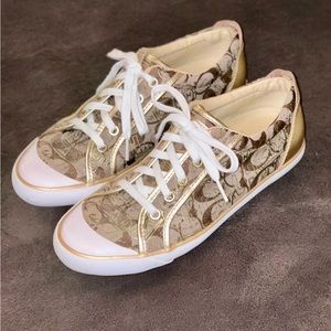 Women’s gold Coach Shoes. Size 8.5